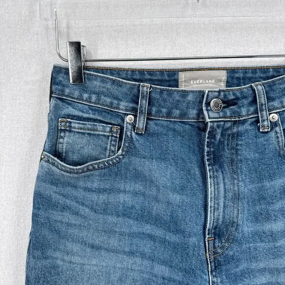 EVERLANE The Curvy Cheeky Jeans Womens 28 Ankle Blue Straight Medium Wash