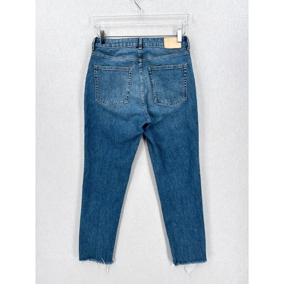 EVERLANE The Curvy Cheeky Jeans Womens 28 Ankle Blue Straight Medium Wash