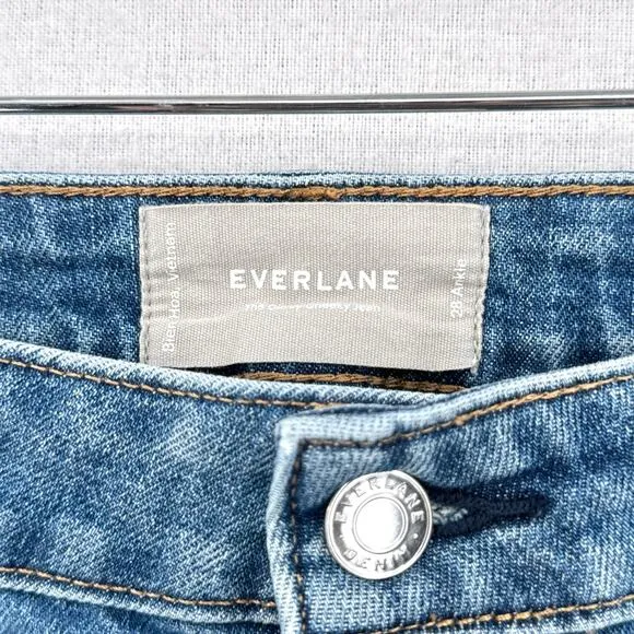 EVERLANE The Curvy Cheeky Jeans Womens 28 Ankle Blue Straight Medium Wash