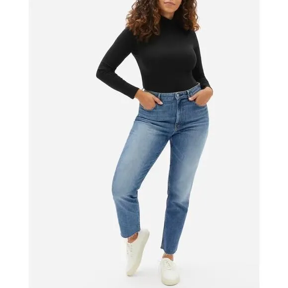 EVERLANE The Curvy Cheeky Jeans Womens 28 Ankle Blue Straight Medium Wash