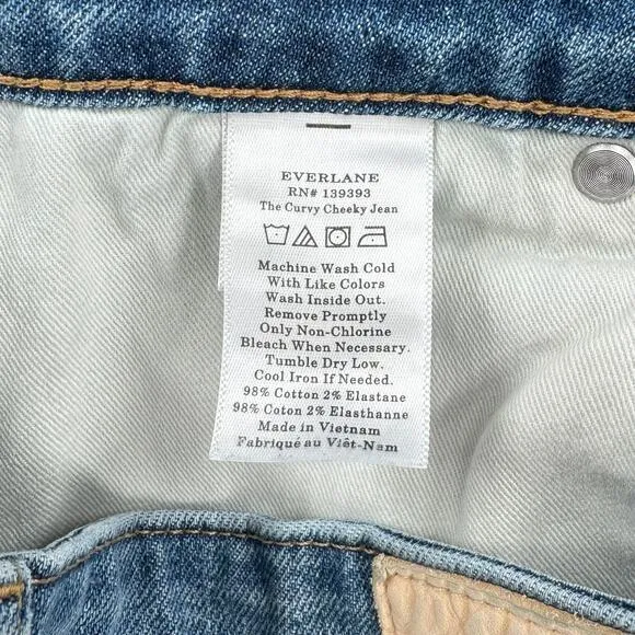 EVERLANE The Curvy Cheeky Jeans Womens 28 Ankle Blue Straight Medium Wash