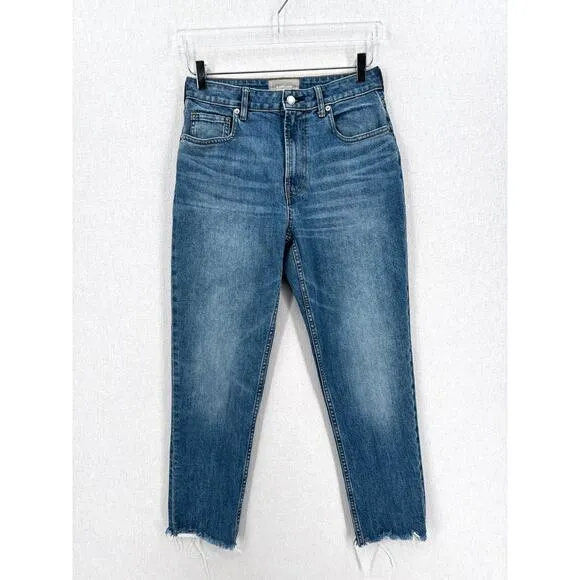 EVERLANE The Curvy Cheeky Jeans Womens 28 Ankle Blue Straight Medium Wash