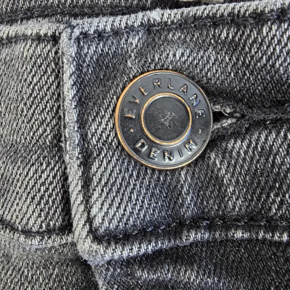 Everlane The High Rise Straight Jean Size 30 Ankle Washed Black