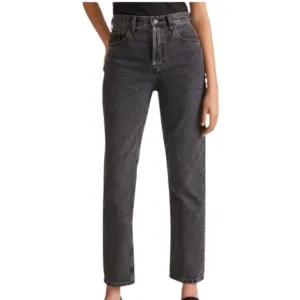 Everlane The High Rise Straight Jean Size 30 Ankle Washed Black