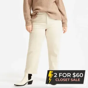 Everlane Womens Beige Khaki High Waisted Straight Leg Crop Jeans Size 14 Denim