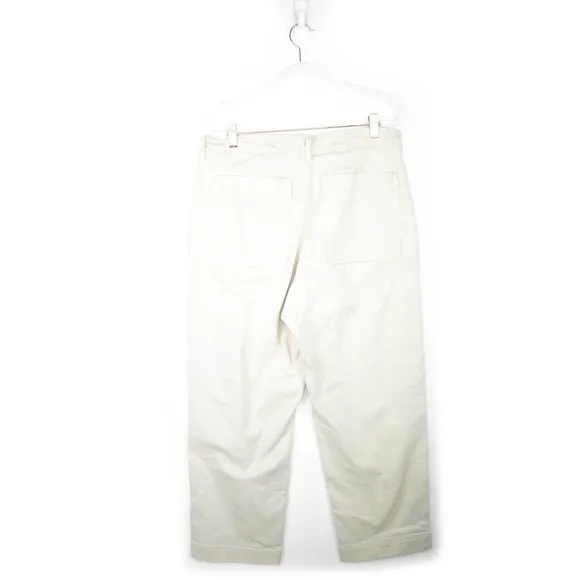 Everlane Womens Beige Khaki High Waisted Straight Leg Crop Jeans Size 14 Denim
