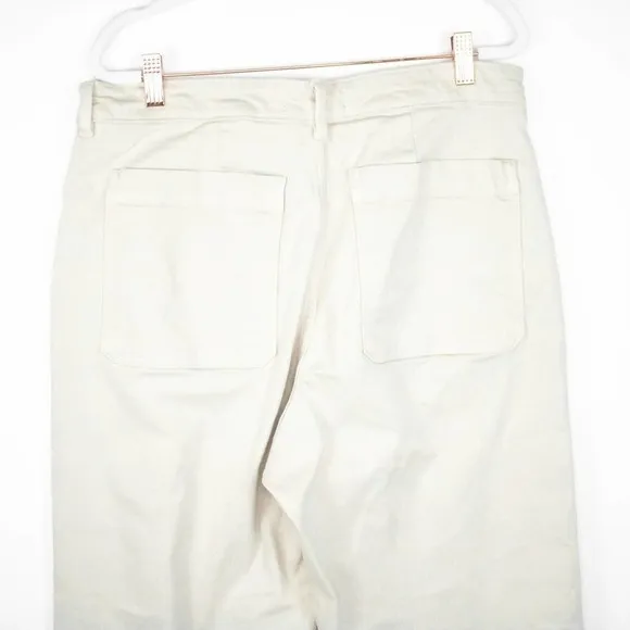 Everlane Womens Beige Khaki High Waisted Straight Leg Crop Jeans Size 14 Denim