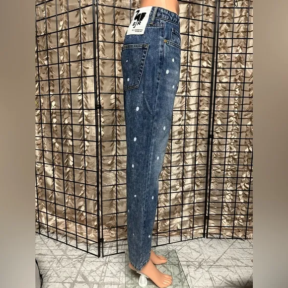 FP x Sandrine Rose Polka Dot Straight Leg High-Rise Jeans
