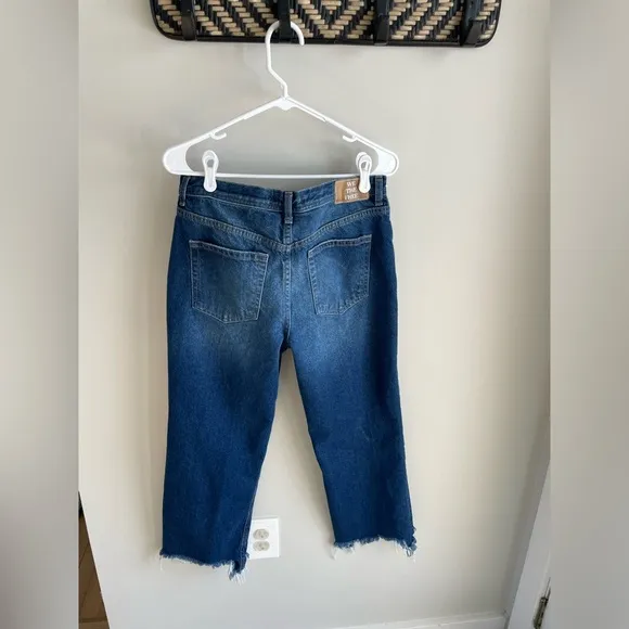 Free People We The Free The Maggie Mid-Rise Straight Leg Frayed Jeans - Size 30