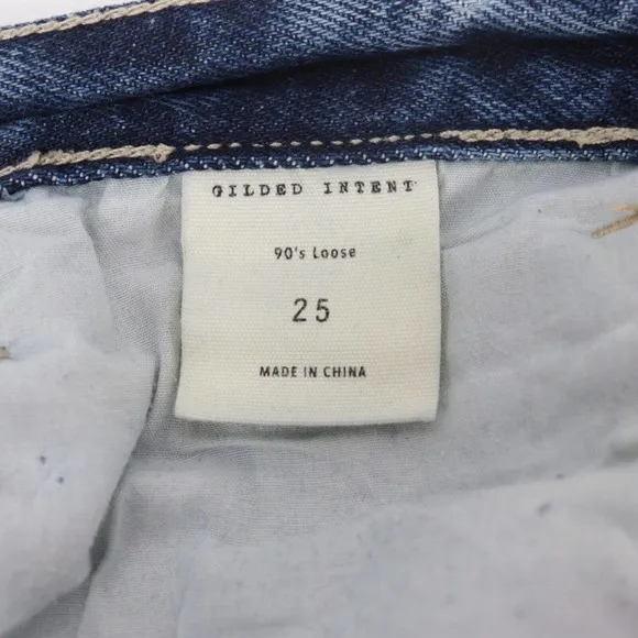 Gilded Intent 90's Loose Women's Blue Mom Jeans Size 25 x 30