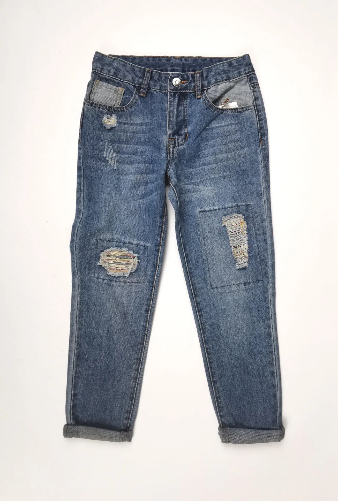 GIRL SIZE(S) (7 YEARS, 8 YEARS, 10 YEARS, 12 YEARS, 14 YEARS) - DEX Kids, Patched, Rolled Cuff Jeans NWT B27, B41, B54