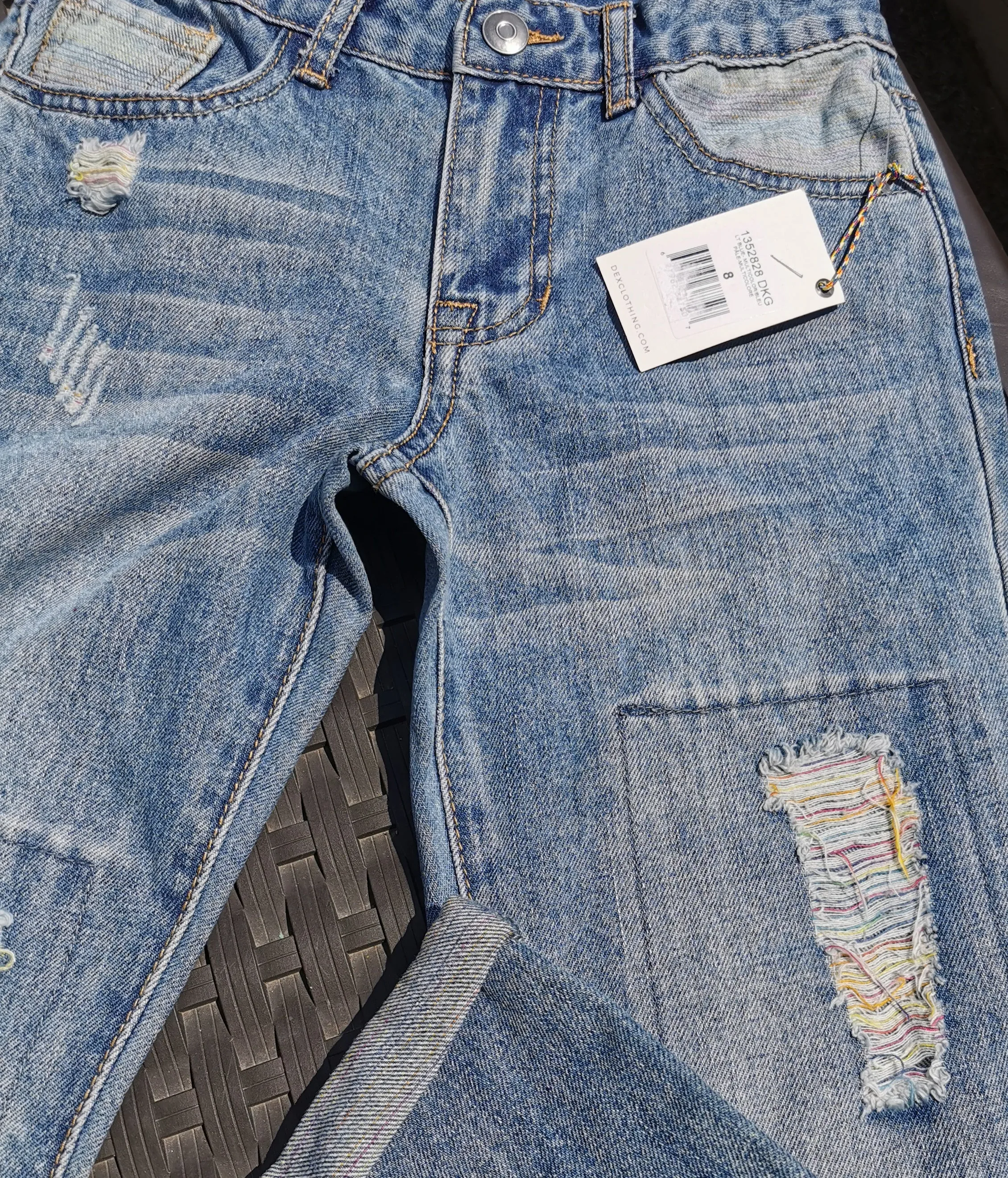 GIRL SIZE(S) (7 YEARS, 8 YEARS, 10 YEARS, 12 YEARS, 14 YEARS) - DEX Kids, Patched, Rolled Cuff Jeans NWT B27, B41, B54