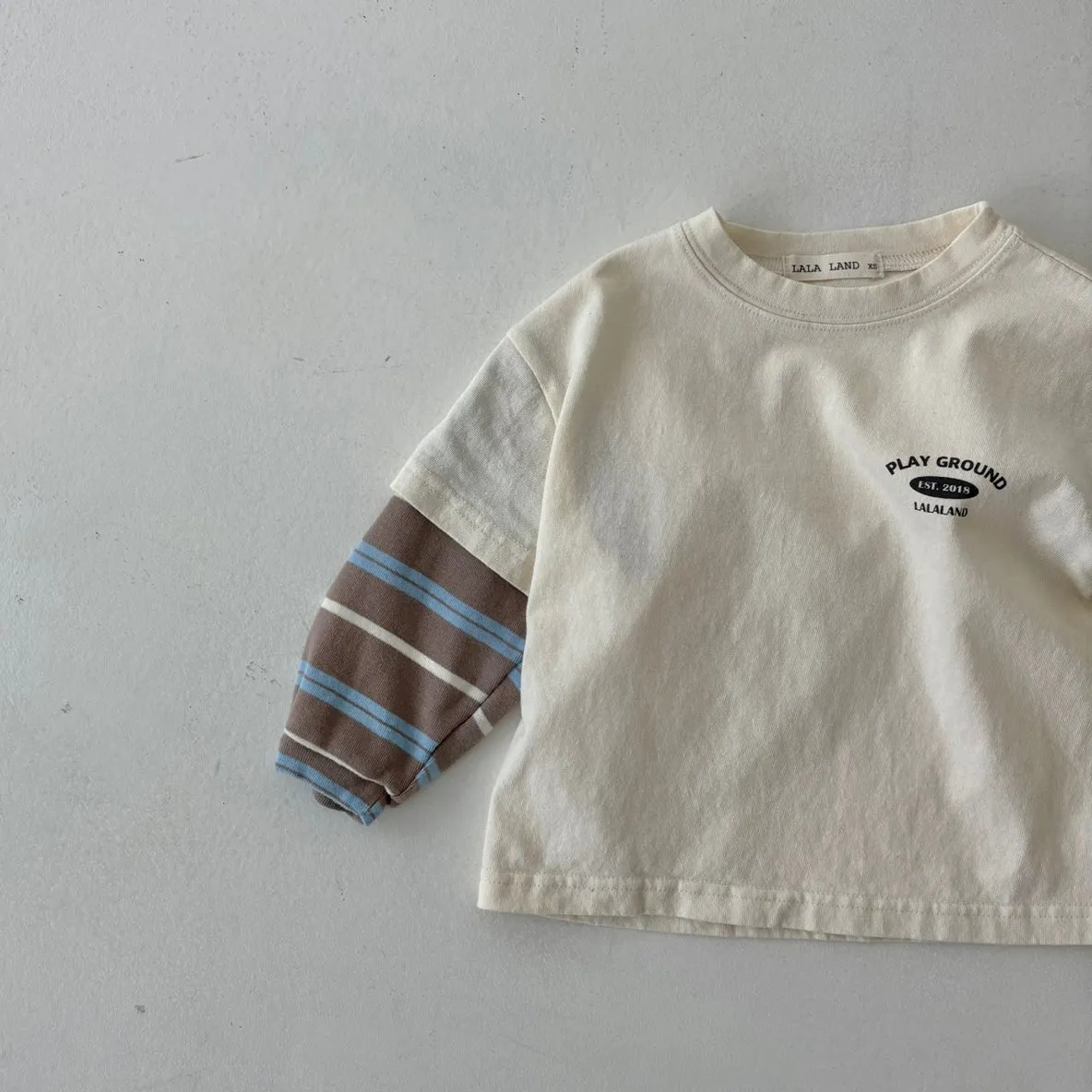 Girls & Boys Layered LS Tee - Cream