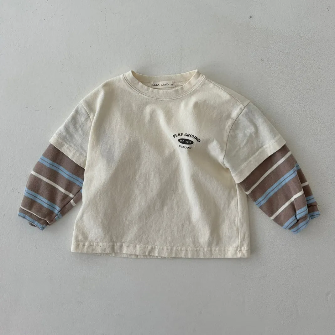 Girls & Boys Layered LS Tee - Cream