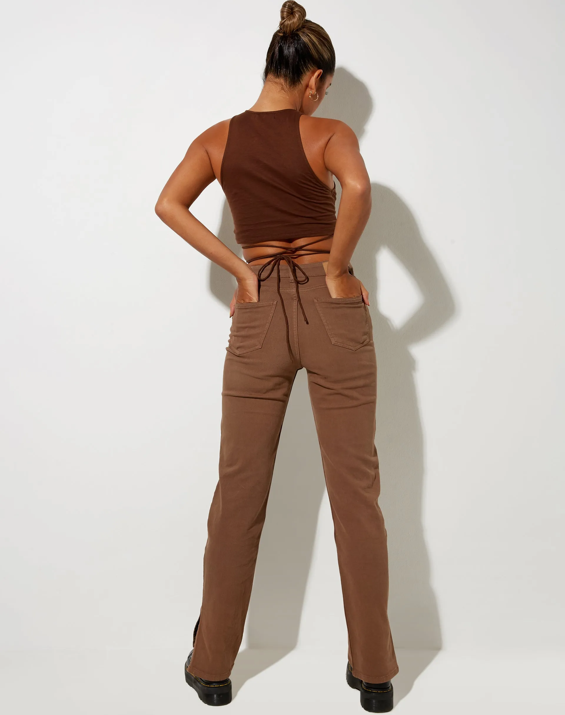 Giwta Crop Top in Lycra Cocoa