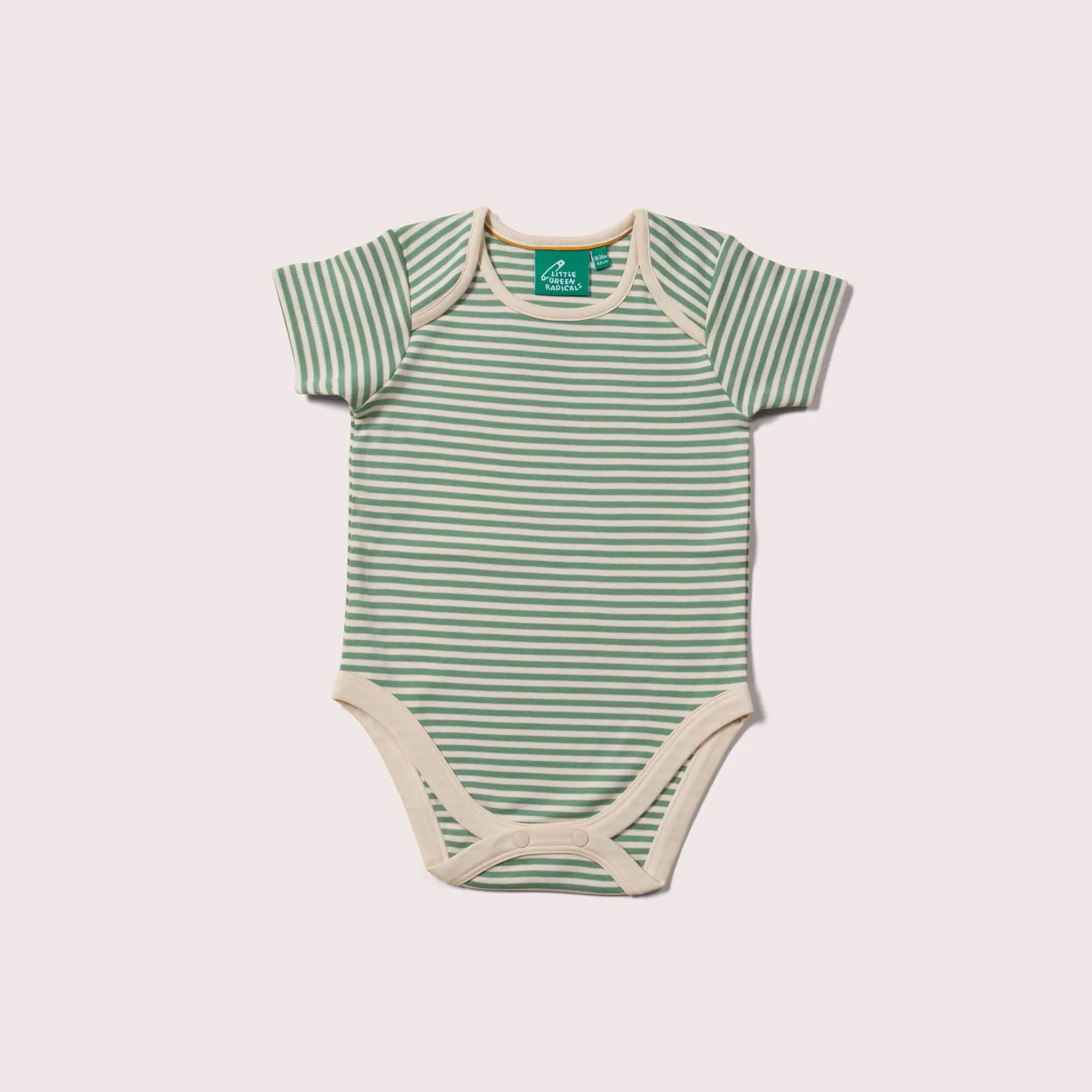 Gold & Green Striped Organic Baby Bodysuit Set - 2 Pack