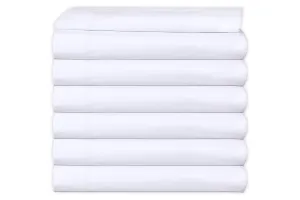 GOLD TEXTILES 24 Pack Flat Sheet Bright White T-200 Percale Hotel Linen, Soft and Comfortable
