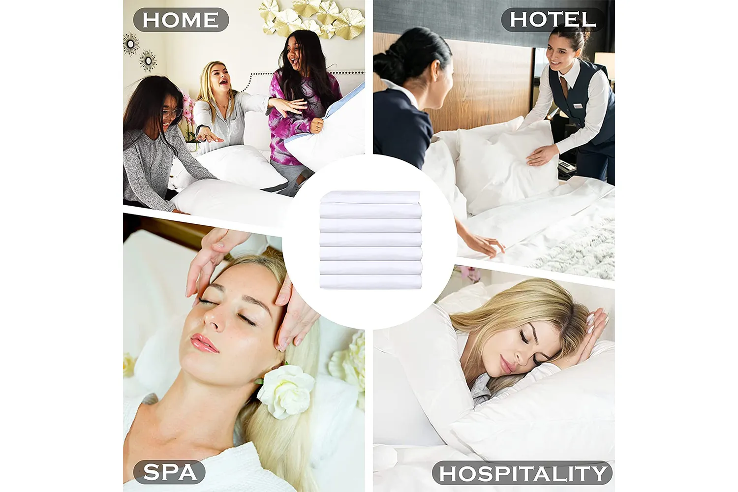GOLD TEXTILES 24 Pack Flat Sheet Bright White T-200 Percale Hotel Linen, Soft and Comfortable