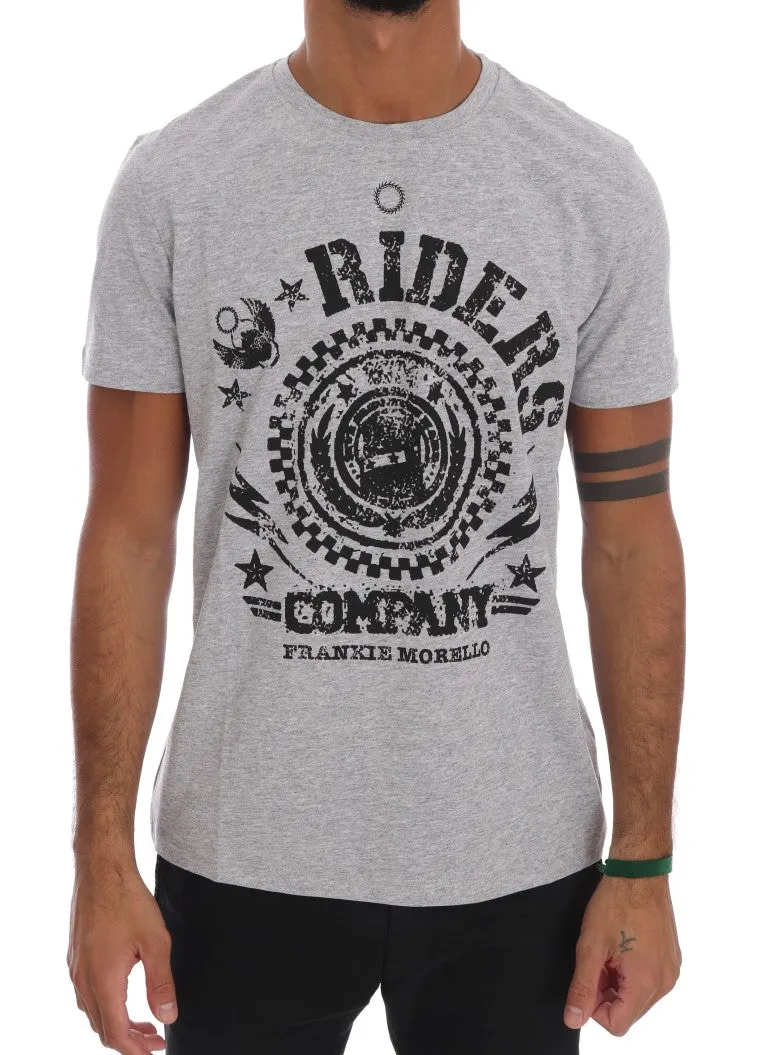 Gray Cotton RIDERS Crewneck T-Shirt