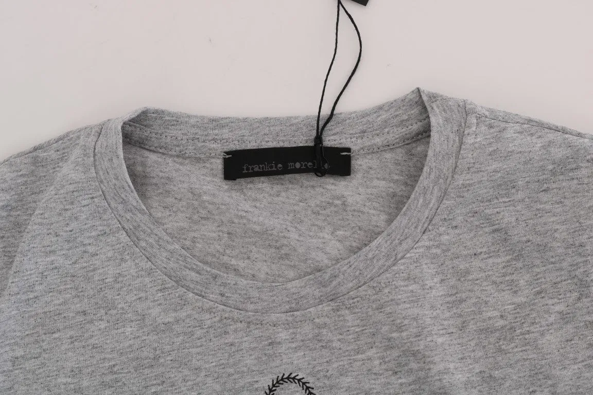 Gray Cotton RIDERS Crewneck T-Shirt