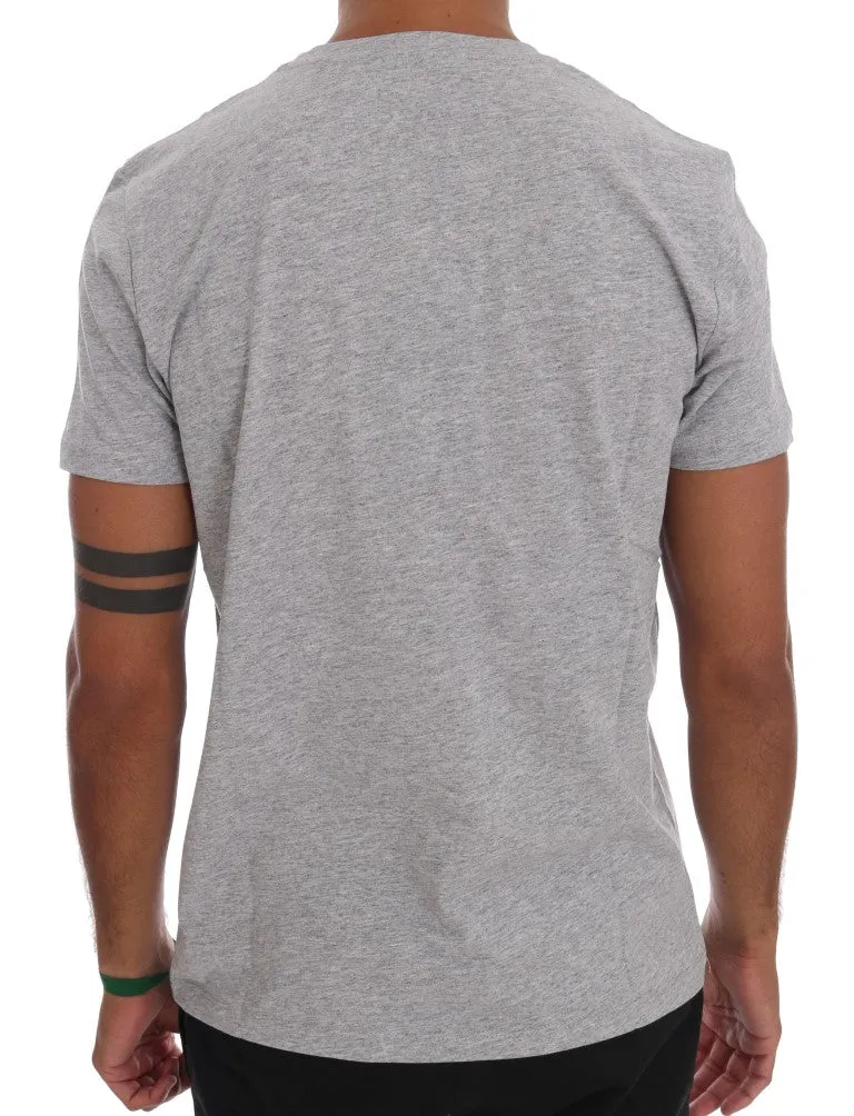 Gray Cotton RIDERS Crewneck T-Shirt
