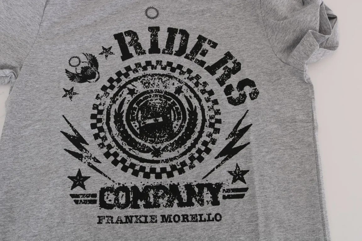 Gray Cotton RIDERS Crewneck T-Shirt