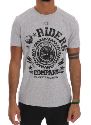 Gray Cotton RIDERS Crewneck T-Shirt