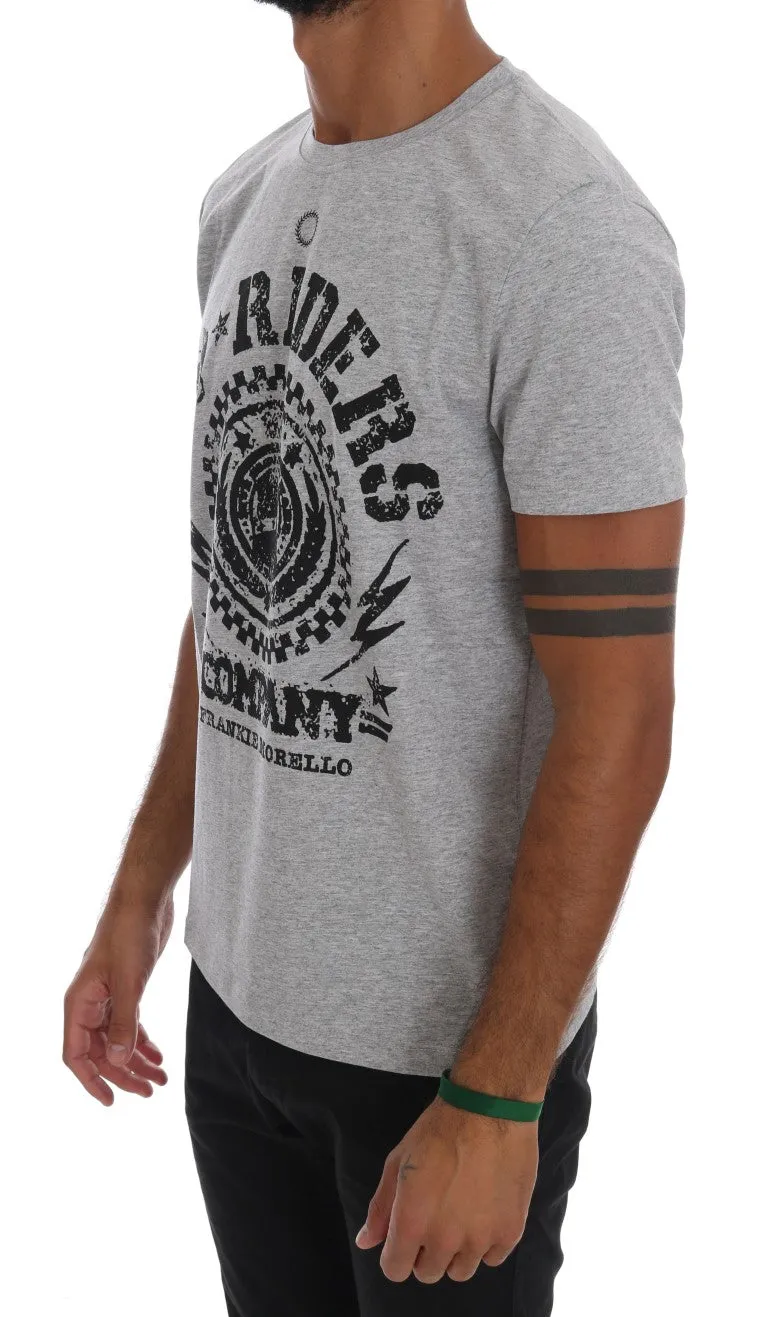 Gray Cotton RIDERS Crewneck T-Shirt