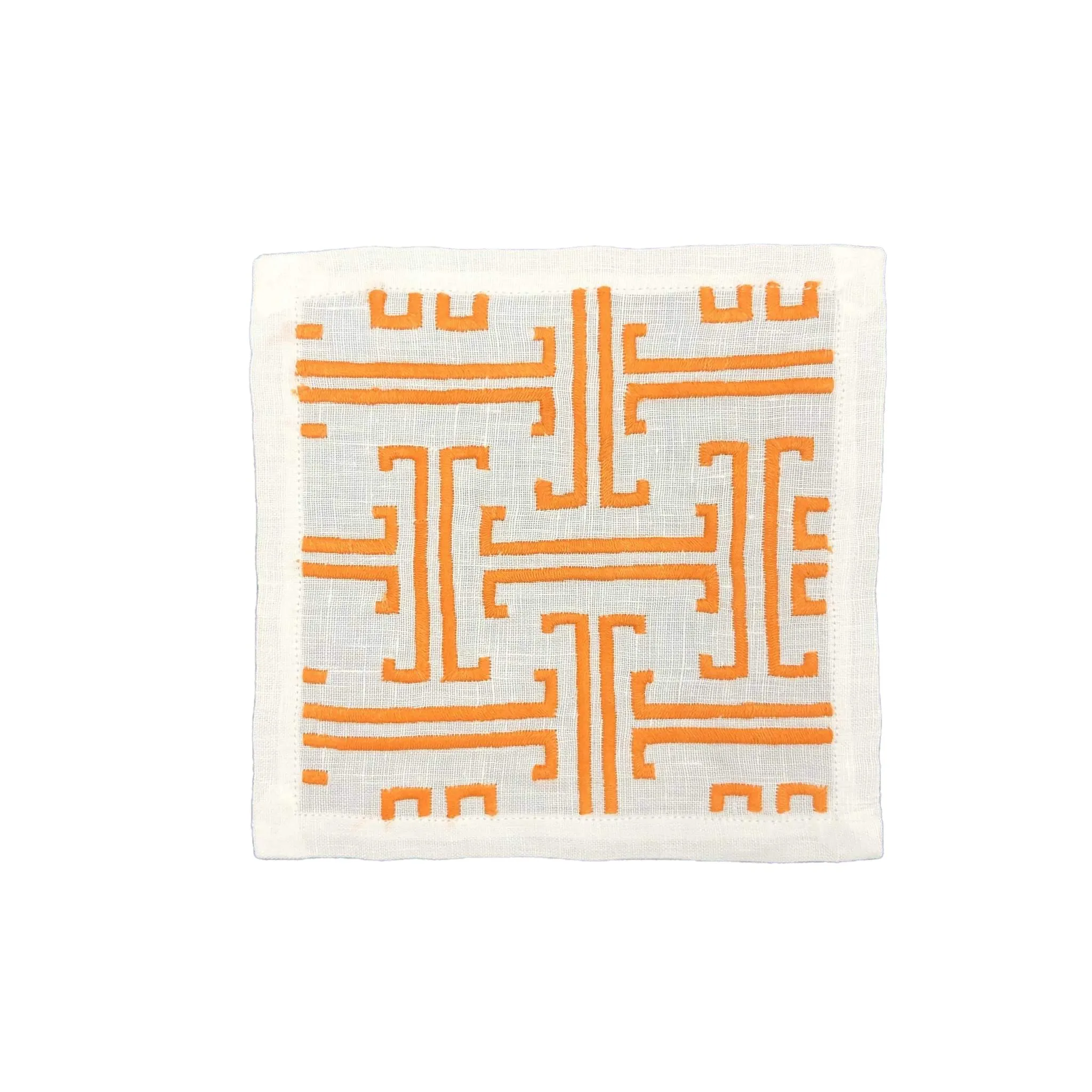 Haute Home Linen T-Design Coasters (Set of 4) - ORANGE