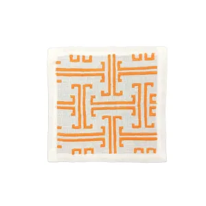 Haute Home Linen T-Design Coasters (Set of 4) - ORANGE