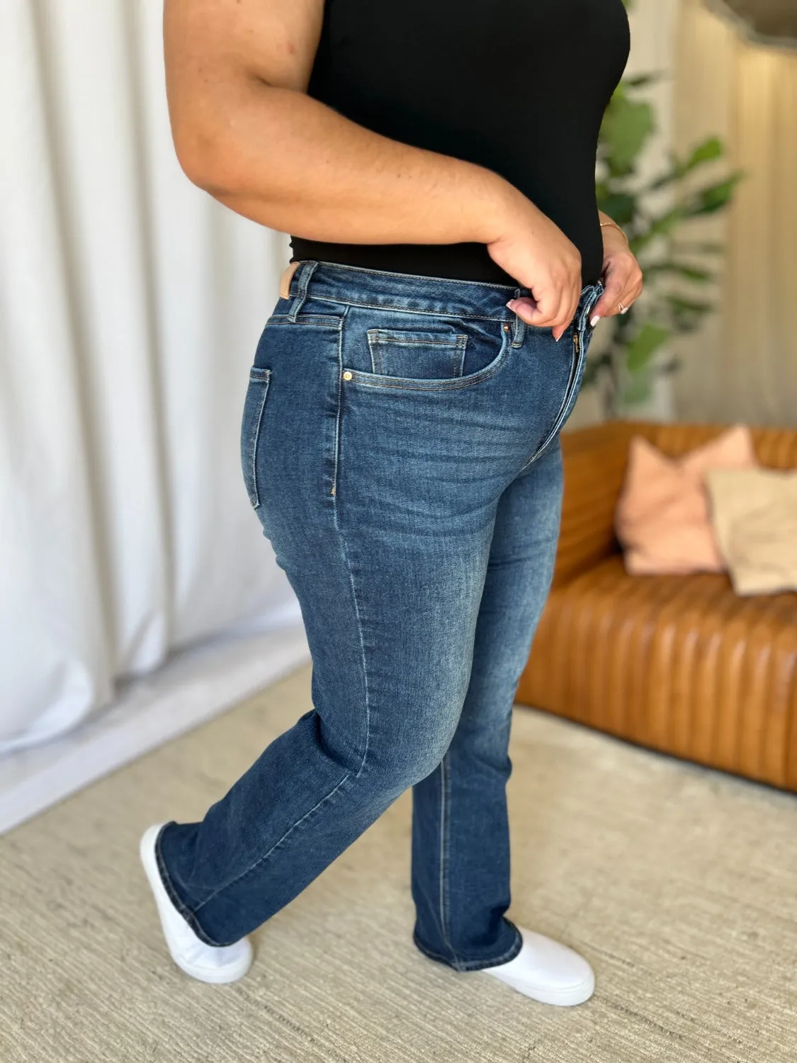 Hazel Blues® |  RFM High Rise Straight Tummy Control Jeans