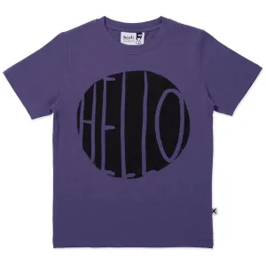 Hello Stamp Tee- Purple