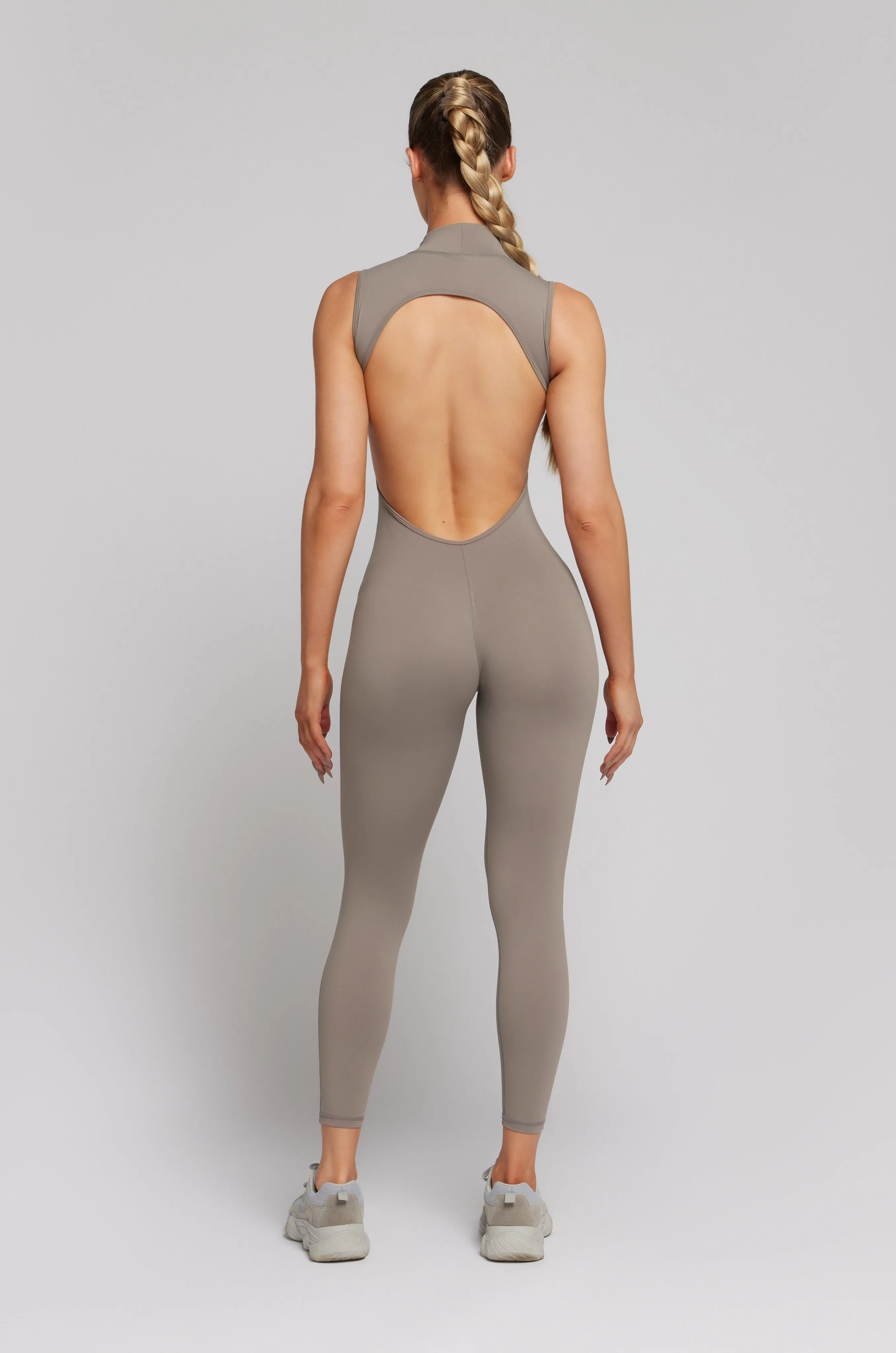 High Neck Jumpsuit - Grey