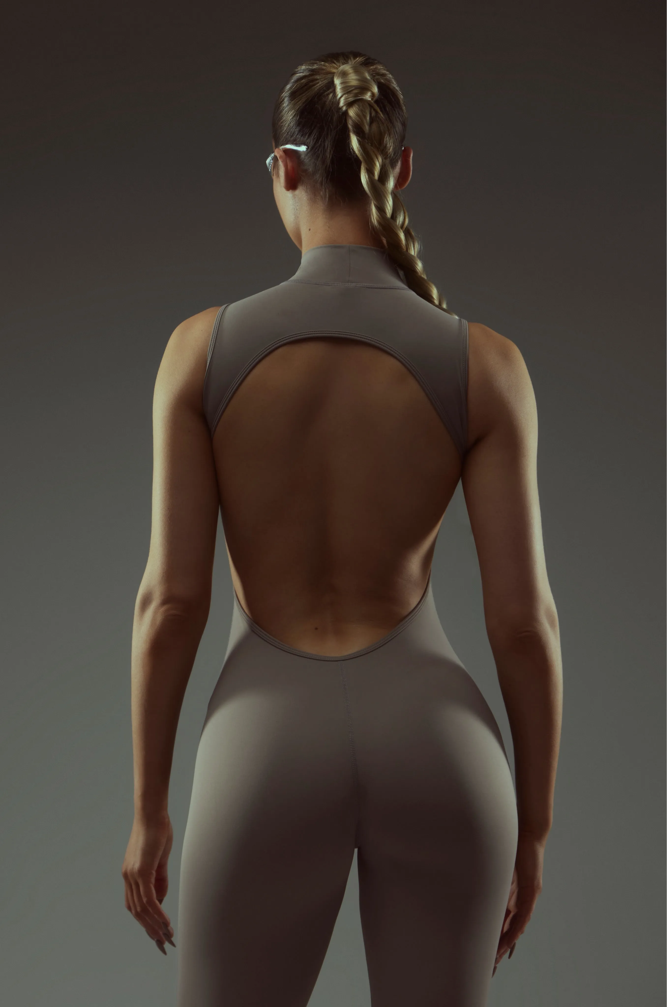 High Neck Jumpsuit - Grey
