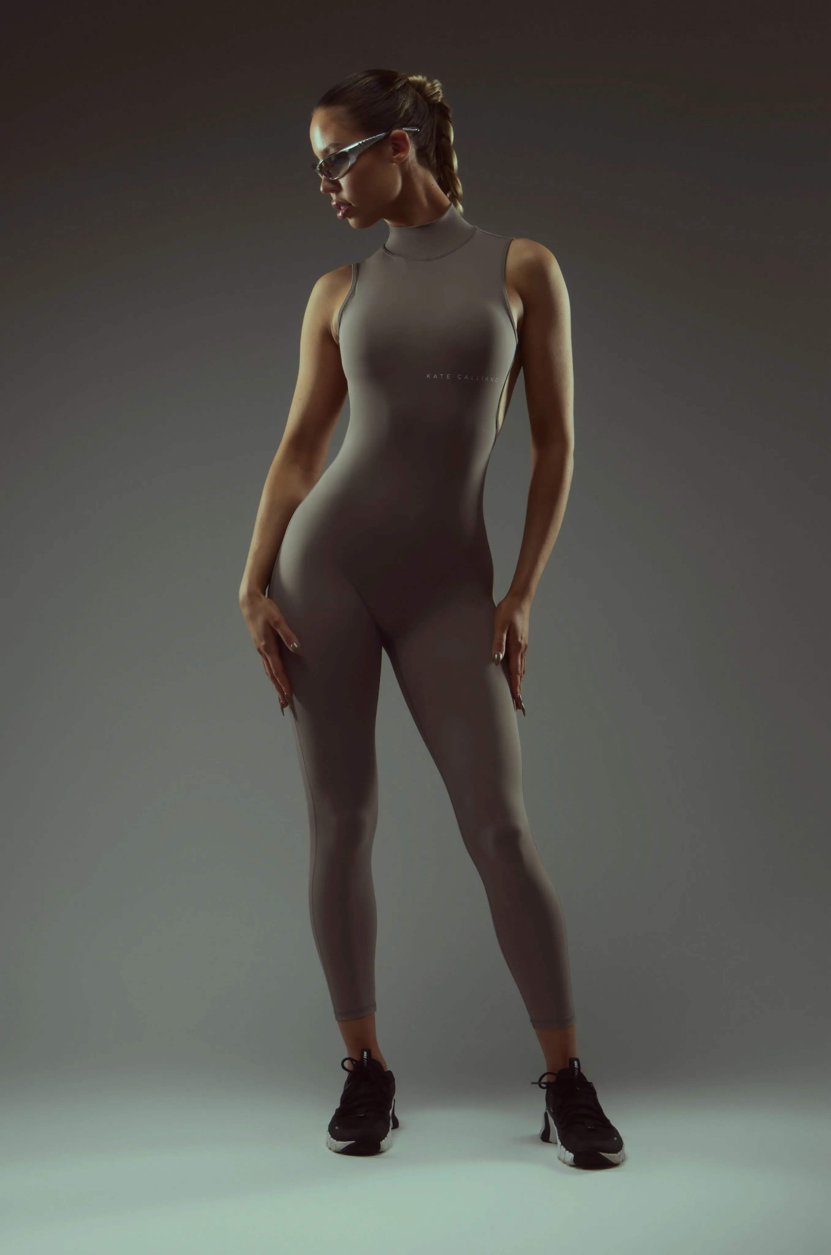 High Neck Jumpsuit - Grey