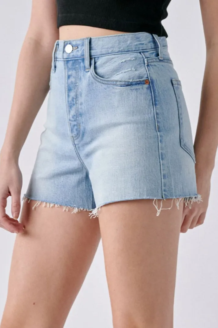 High Rise Mom Shorts Light Wash