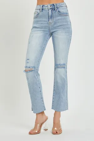HIGH RISE VINTAGE WASHED STRAIGHT LEG JEANS