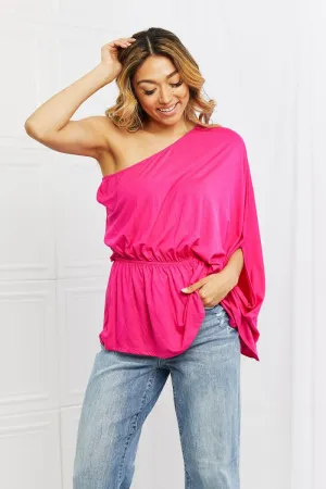 Hot Pink One Shoulder Top