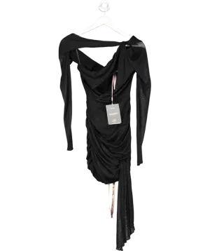 House of CB Black Santa Cut-out Shimmery Mesh Mini Dress UK XS