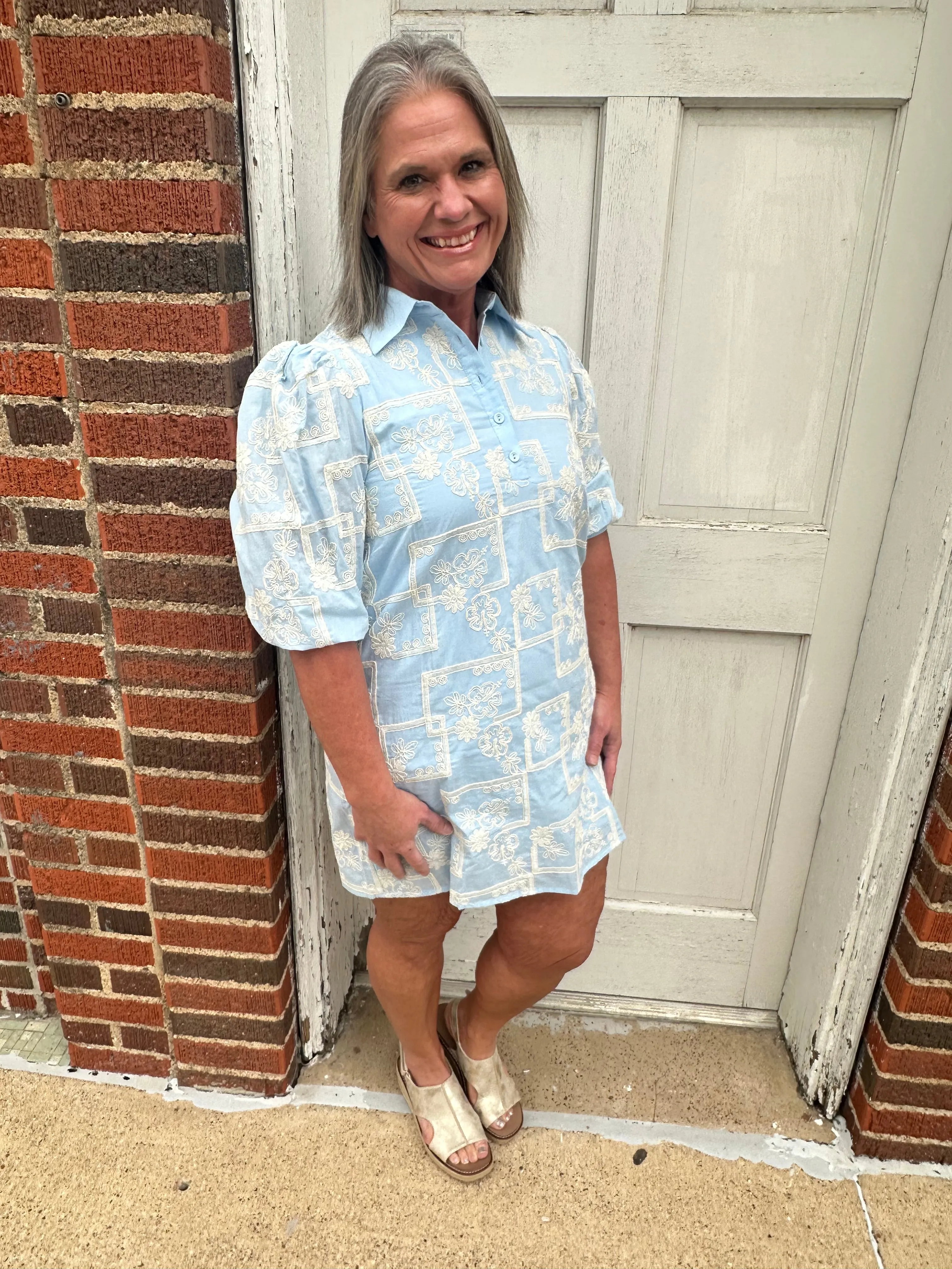 In Harmony Floral Dress: Light Blue