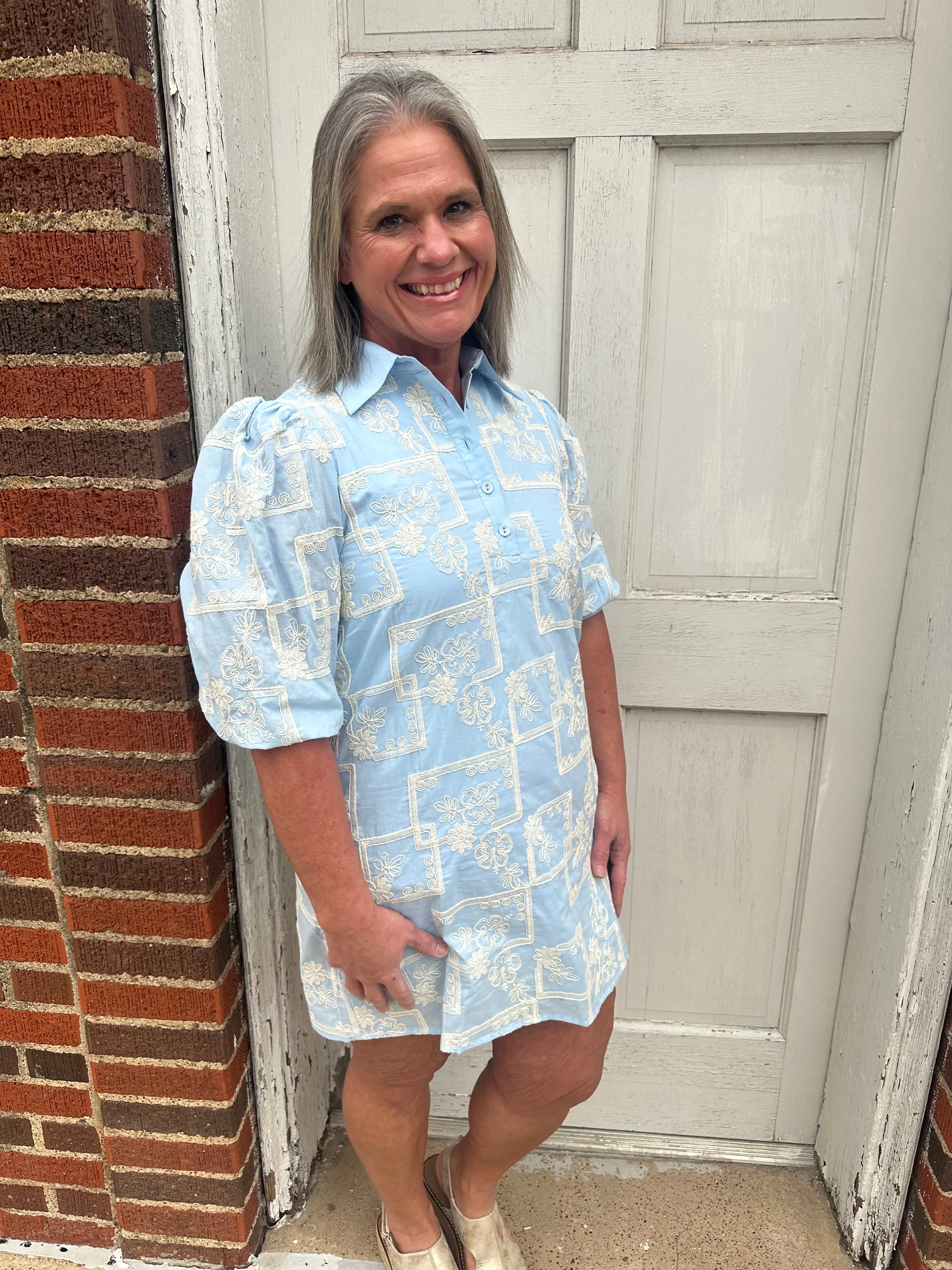 In Harmony Floral Dress: Light Blue