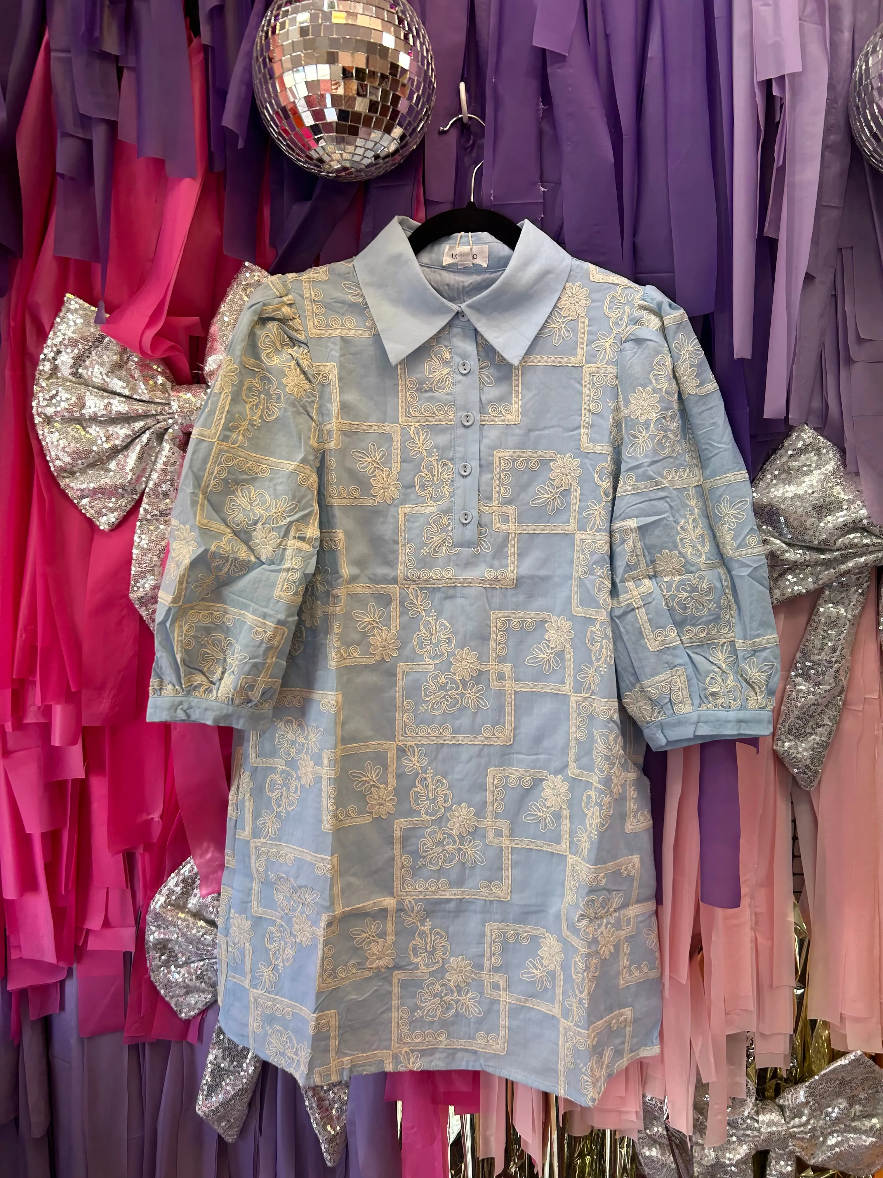 In Harmony Floral Dress: Light Blue