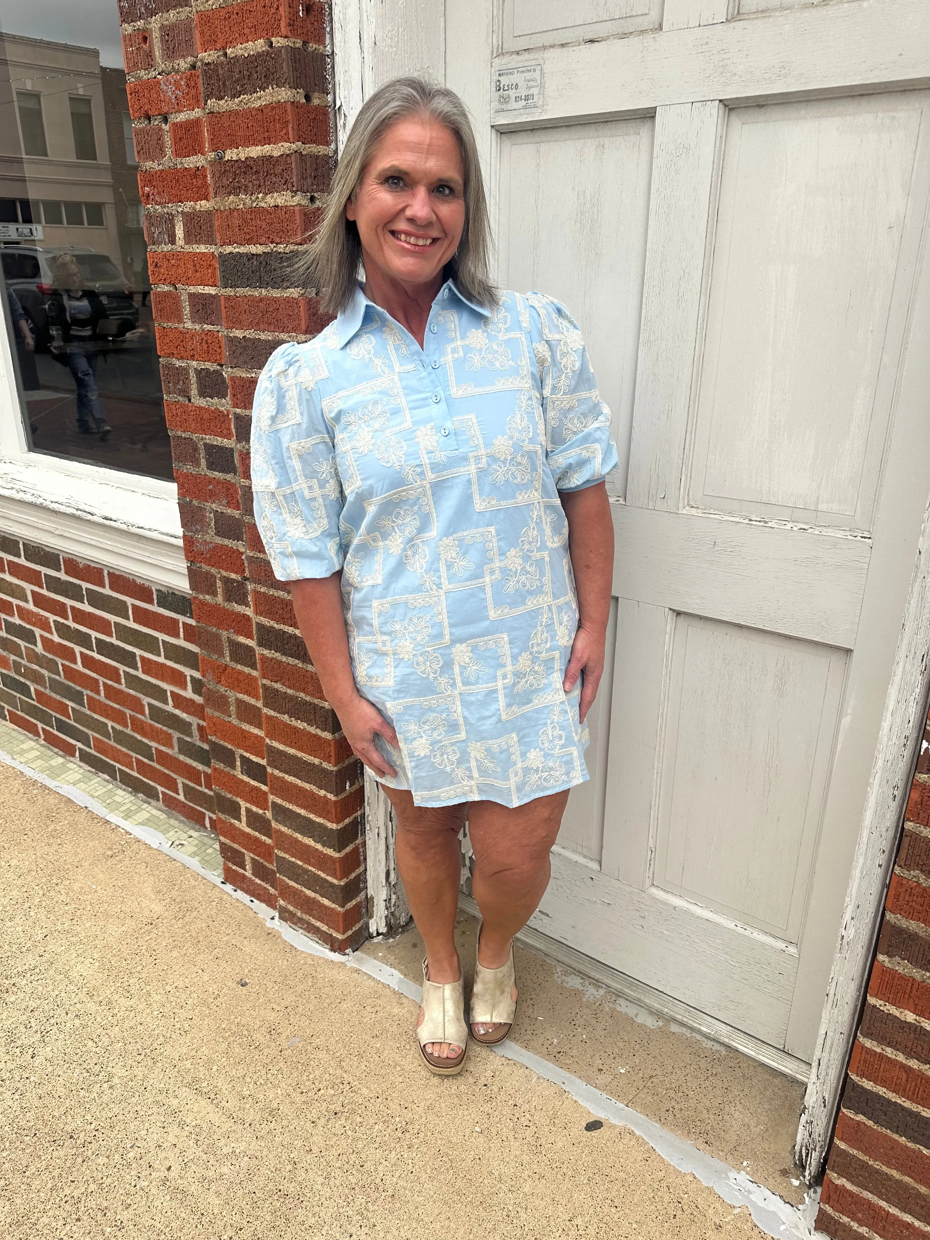 In Harmony Floral Dress: Light Blue