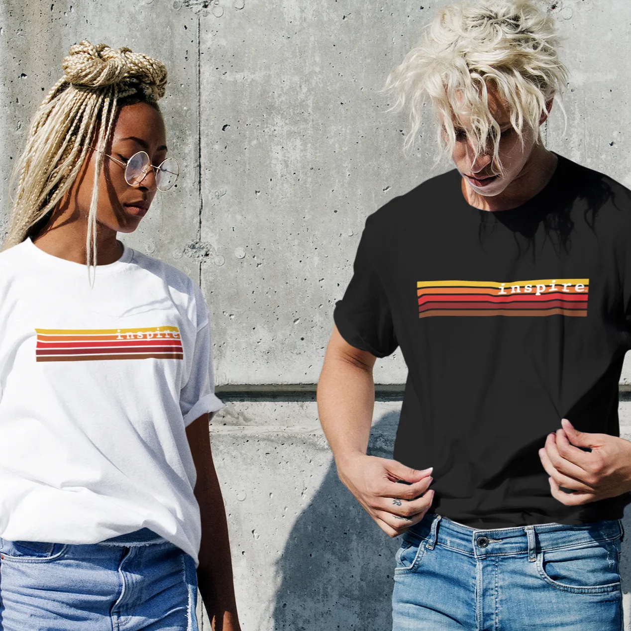inspire Retro Stripes Short-Sleeve Unisex T-Shirt
