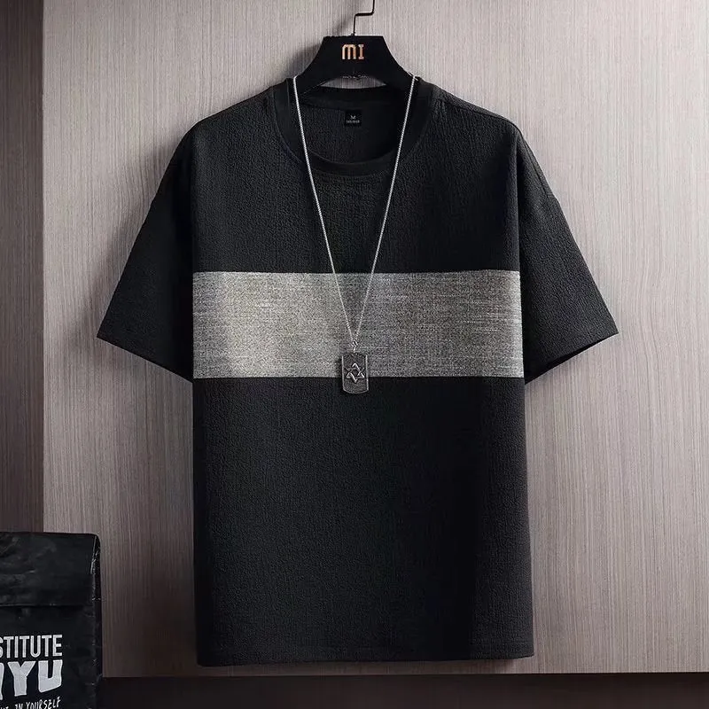 INSTOCK-Linen short-sleeved T-shirt men's summer new half-sleeved