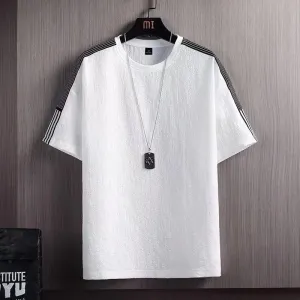 INSTOCK-Linen short-sleeved T-shirt men's summer new half-sleeved