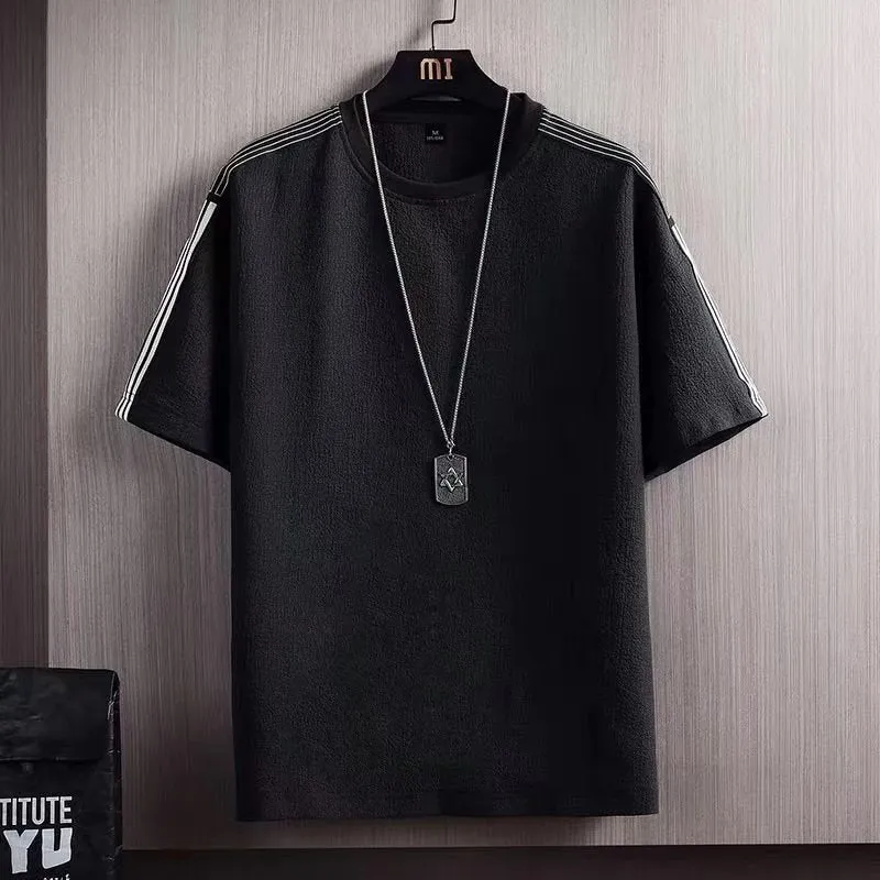 INSTOCK-Linen short-sleeved T-shirt men's summer new half-sleeved