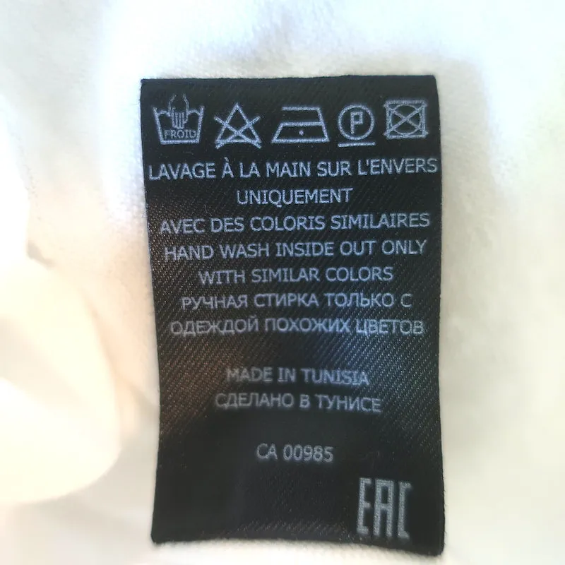 Isabel Marant Etoile Zewel Metallic Logo T-Shirt White Linen Size Large