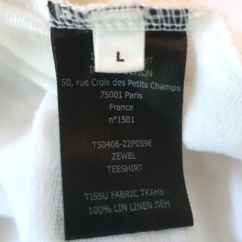 Isabel Marant Etoile Zewel Metallic Logo T-Shirt White Linen Size Large