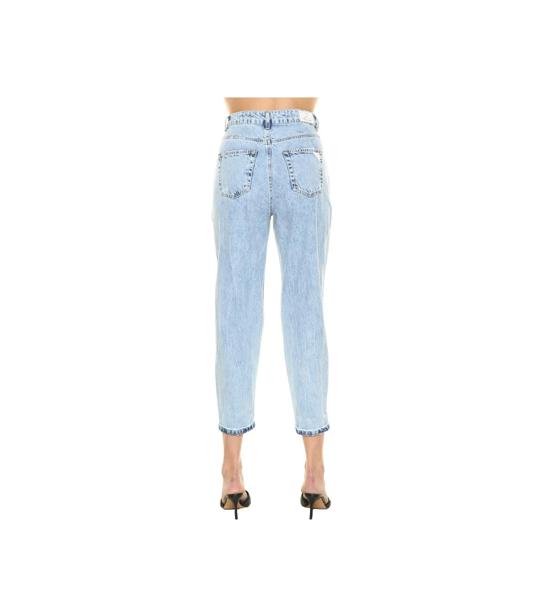 Jeans Carrot denim effetto cut out